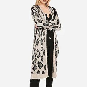 Express Animal Pattern Cardigan Duster Sweater
